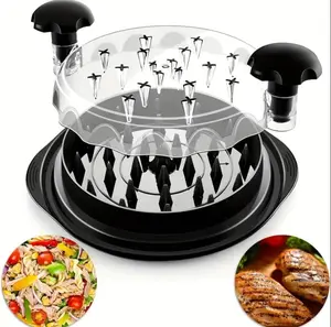 Chicken Shredder, 10-Inch Chicken Breast Shredding Tool, Cooked Meat Shredder With Transparent Lid, Easy To Clean, Rotating Chicken Shredder, Chicken Grinder For Shredding And Chopping Chicken, Making Shredded Meat.