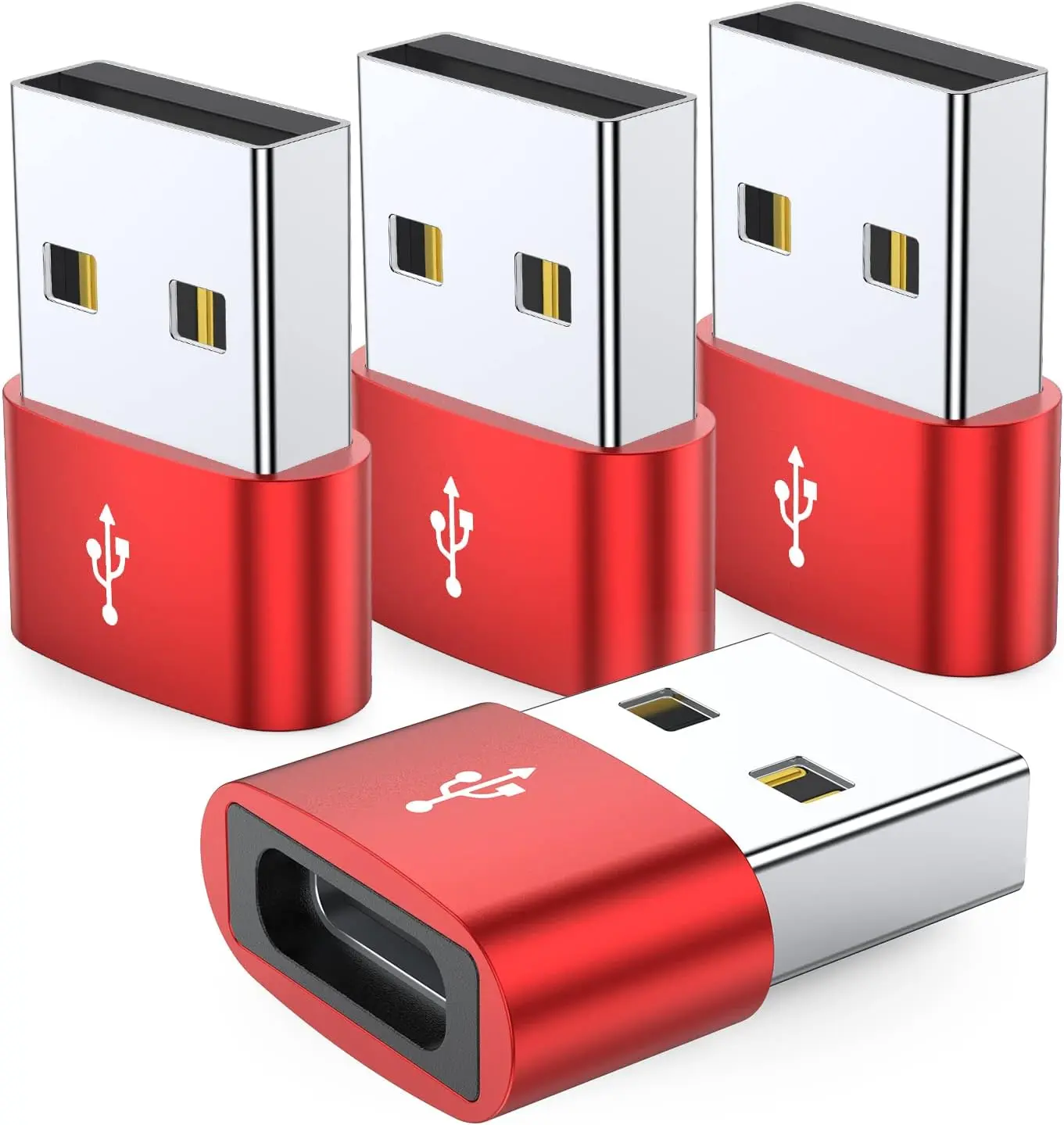 USB C Female to USB Male Adapter 4-Pack,Type C to USB A Charger Adapter for  iWatch Watch Series 7 SE, 11 12 13 14 15 16 Pro Max, Galaxy S24 S23 S22, Pixel 6 XL,iPad Pro