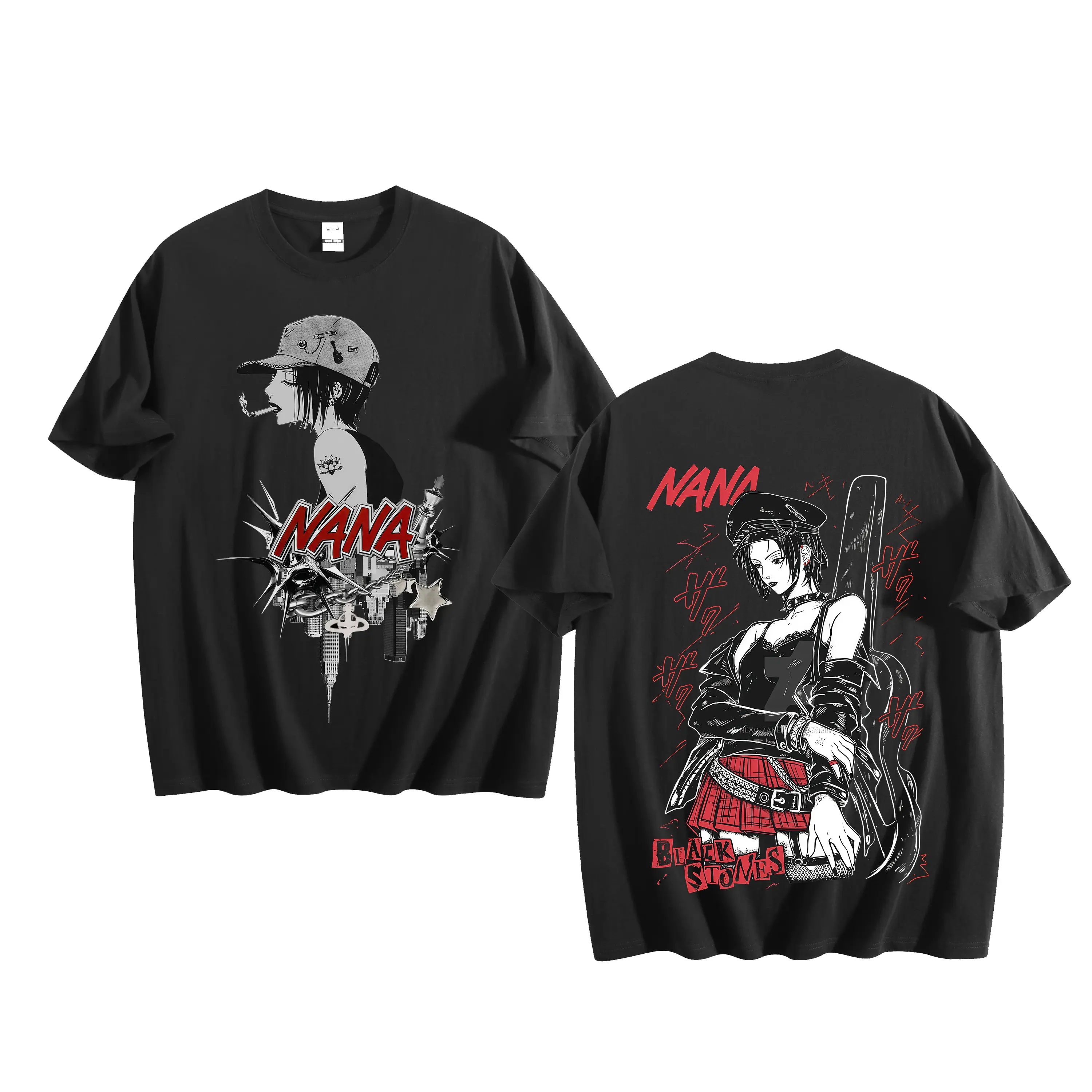 NANA Anime 25th Anniversary Punk-Style Graphic T-Shirt — Unisex Loose Streetwear Summer Style, Gift for Anime Fans, Father’s Day and July 4th Gift for Nana O Nana K fans