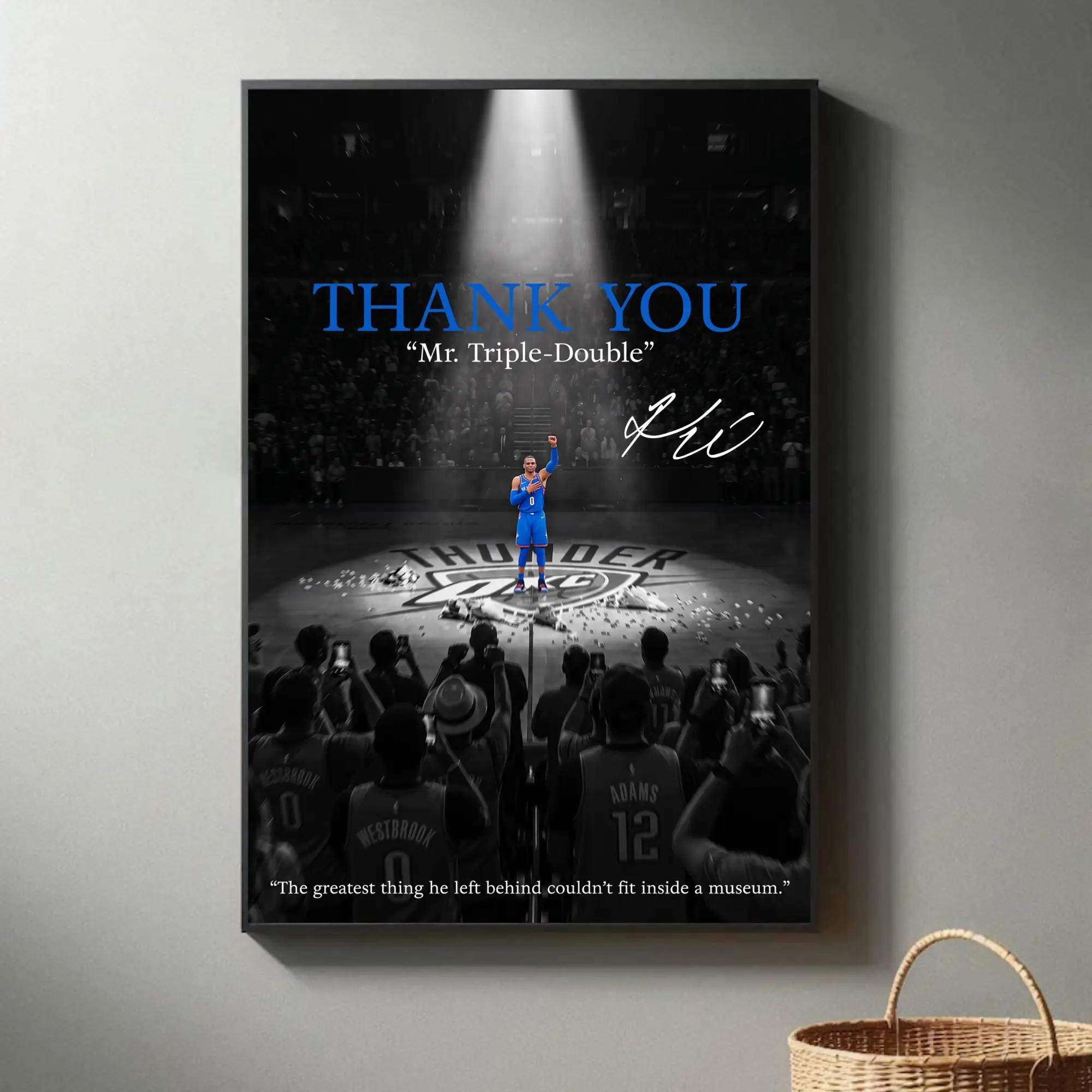 [NO FRAME] Russell Westbrook Retirement Wall Art, Why Not Motivational Basketball Poster, Legendary NBA Player Tribute, Inspirational Sports Decor