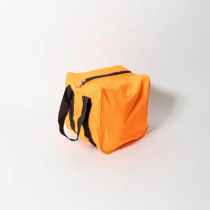 Premium Heavy Duty Nylon Bocce Bag - Orange with Black Handles
