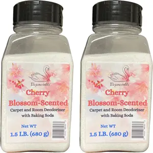 Eleganceinlife Cherry Blossom-Scented Carpet and Room Deodorizer with Baking Soda - Net WT 1.5 LB. (680 g) Each, Pack of 2 - Infuse Your Space with the Fragrance of Spring
