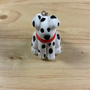 Dalmatian clay keychain
