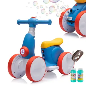 6V Ride on car Electric Baby Balance Bike with Bubble Machine,4 in 1 Toddler Balance Bike w/Remote Control for 1 Year Old Boys Girls Kids Bubble Bike Ride on Toys ,Music,LED Lights kidevo balance bike Neon Kid Bike dirtbike four wheeler Motorcycle