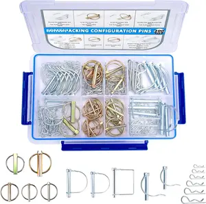 200 count Heavy Duty Pin Assortment Kit - Hitch Pins R Clip Hair Pins- Lynch Pins - PTO Pins - Shaft Locking Pins - for    Mowers 3 Point Accessories,  etc