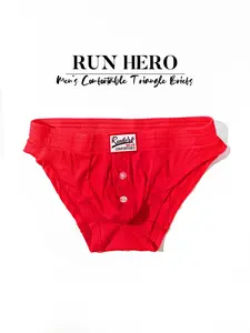 Single-piece men's triangle underwear, Breathable briefs, individually packaged, basic style, made of pure cotton, breathable, antibacterial at the crotch, no sensation on the waistband, suitable for daily commuting and at home, comfortable underwear