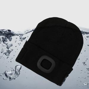 Bluetooth Beanie with a Light, Unisex USB Rechargeable 4 LED Fashlight Hat with Cordless Headphones, Unique Christmas Birthday Gifts for Men Him Husband Teen Black