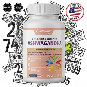 Cunkore Nighttime Calm Complex - 8-in-1 Blend with Ashwagandha & GABA - Help Quiet a Racing Mind for Better Rest - Premium Magnesium Glycinate & 5-HTP - 60 Veggie Capsules
