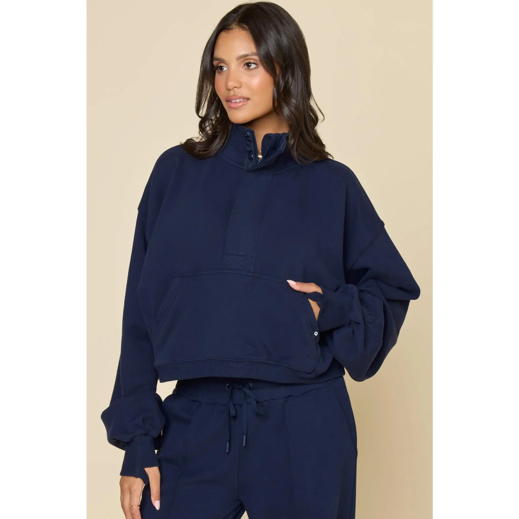Ooey Gooey Crop Half Zip - Cosmic Navy Ooey Gooey Crop Half Zip - Cosmic Navy