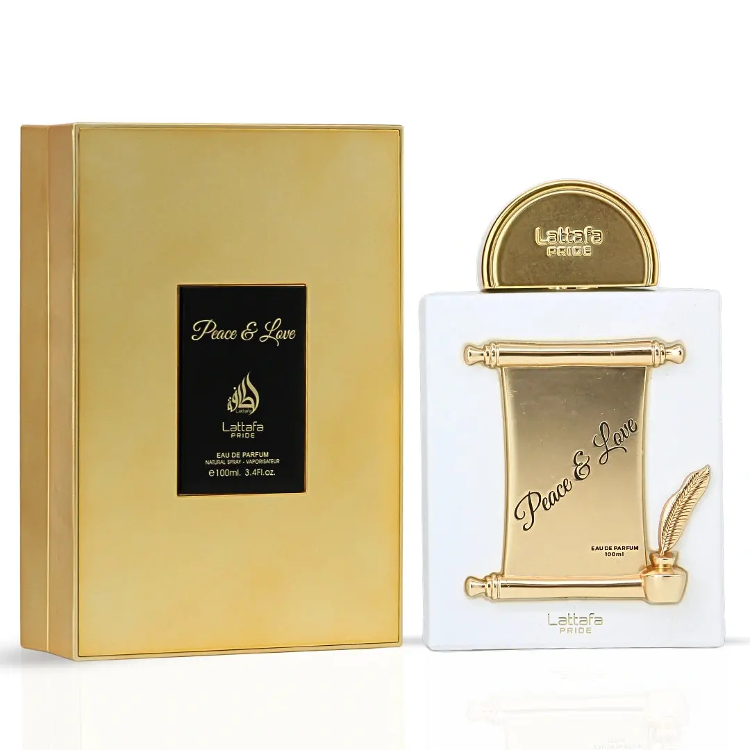 Peace & Love Eau de Parfum Spray 100ml (3.4 oz) by Lattafa Pride | A Graceful Floral With A Velvety, Gourmand Glow