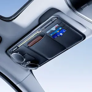 Car Sun Visor Storage Holder, Easy-Attach Multifunctional Car Organizer for Cash Cards Glasses, Keep Car Interior Clean and Organized, Car Storage Organizers