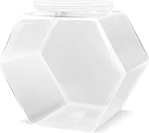 Plastic Candy Jars,71 Oz Clear Cookie Jars for Kitchen Counter, Hexagon Cookie Jars with Lids, Plastic Dry Food Jar for Candy Buffet,Snack Containers