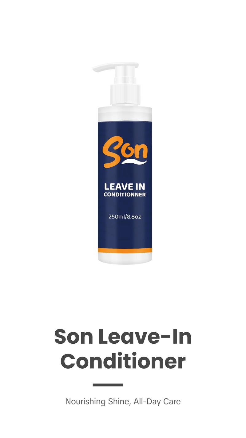 Son Leave-In Conditioner - 100% Natural, Hydrates & Strengthens Hair, Safe for All Hair Types, 250ml US Conditioner Haircare Cleanser Coconut Hydrating Shampoo Argan