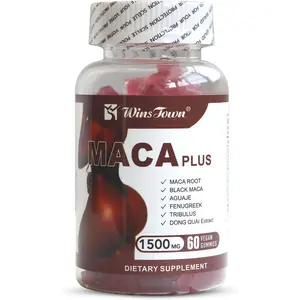 WinsTown Maca Enhancer Candy - 1500 mg - Made from black maca root and angelica extract - 60 vegan candies - Antioxidant supplement