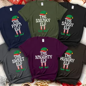 Custom Elf Shirt | Family Group Christmas Elf Shirts | Matching Family Elf Tee | PJs Pajamas Shirt T Shirt | Adult Kids Youth Unisex T-Shirt