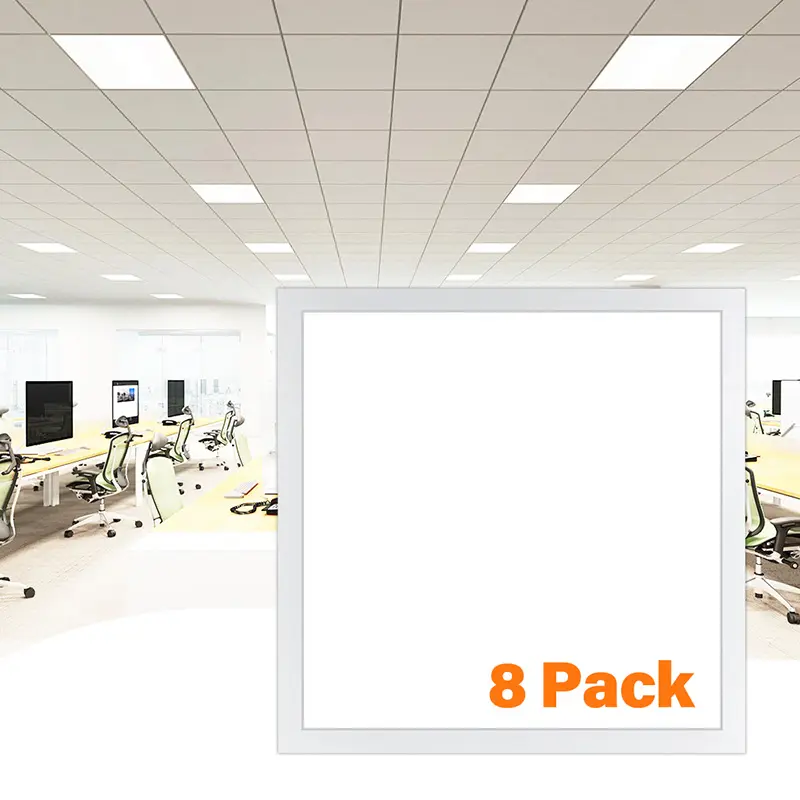Comiled 8 Pack 2x2 LED Flat Panel Lights - 2x2 LED Drop Ceiling Light Fixture 5000K 4000K 3000K Selectable & 0-10v Dimmable, 40W, LED Light Fixture, 100-277Vac, Lay in Fixture for Office, Shop, Kitchen, ETL Listed