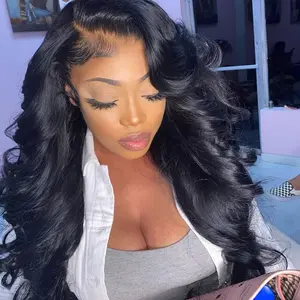 TInashe 100% Huamn Hair Super Natural Pre-Plucked Hairline Glueless 13x4 /13×6 HD Lace Frontal Body Wave Wig Tinashe Hair Pre-Bleached Knots