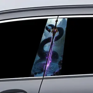 2-Piece Pack of B-pillar Stickers Car Stickers: Snake Material Pattern - Waterproof, Scratch Resistant, Suitable for All Models - Suitable for Auto Parts and Trim of All Vehicles, Suitable for Automobiles