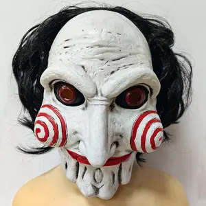Funny Demon Jigsaw Saw Mask Cosplay Saw X Scary Killers Latex Helmet Halloween Party Costume Masks Adult One Size XMAS Gift