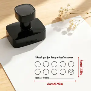 Coffee Shop Loyalty Stamps, Reward Stamps for Cafes and Bakeries, Reusable Transparent Ink Stamps, Buy 9 Get 1 Free, Customer Appreciation Stamps