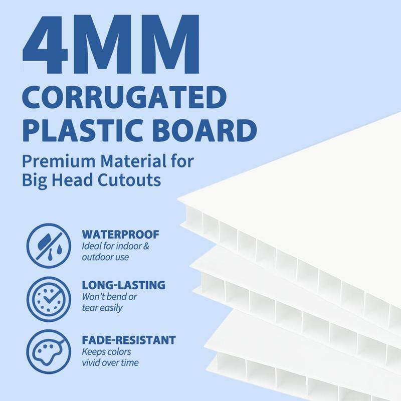 Turn Your Photo into Giant Life Size Cutout Custom Standee for Birthday Graduation Pranks Waterproof Corrugated Plastic Party Prop Made in USA