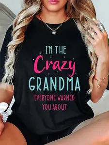 100% Cotton  Funny Grandmother Novelty For Crazy Grandma T-Shirt