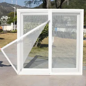 1PC White Zippered Window Screen – Mosquito & Insect Proof, Breathable, Self-Adhesive No-Drill Install for Bedroom/Living Room/Balcony