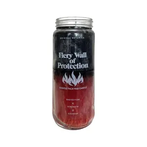 Fiery Wall of Protection Intention Scented Clean Burning Palm Wax Candle for Protection
