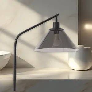 Threshold Smoked Glass Floor Lamp,Black,Trending Home Decor,Aesthetic Lighting,TikTok Hot Sale,Modern Floor Lamp,Decorative Fixture