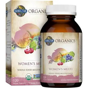 Multivitamin for Women - Organics Women's Once Daily Multi - 60 Tablets, Whole Food Multi with Iron, Biotin, Vegan Organic Vitamin for Women's Health, Energy Hair Skin and Nails