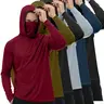 HOVSIYLA 6 Pack Mens Sun Protection Fishing Hoodie with Face Mask Long Sleeve Compression Work Shirt Construction Quick Dry,outdoorfun