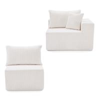 Beige-Right Corner and Armless