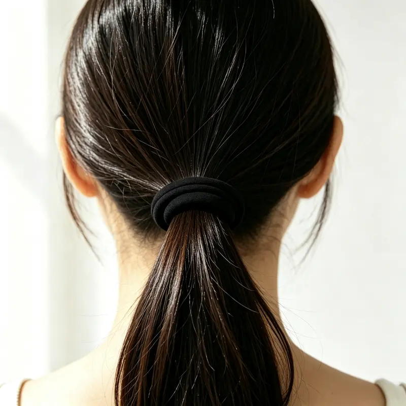 Female Basic Synthetic Elastic Hair Accessory Ponytail Holder - Casual Daily Use, Soft Drapey Flow, Fluffy Texture, Easy to Style, Includes Printed Usage & Washing Guide