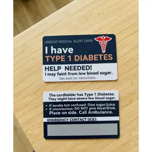 Medical Emergency Alert Wallet Card, Emergency Contact Info Card for Diabetes, Epilepsy, Severe Allergies, Asthma, Heart Conditions, Autism, PTSD & More, with First Aid Guide