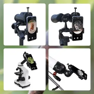 Mobile Phone Universal Telescope Holder, Plastic Phone Holder, Single and Double Tube Photo Adapter, Mobile Phone Clip Accessory Bracket