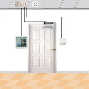 Access control system set for residential areas, electronic card swipe all-in-one unit, glass door, office access control