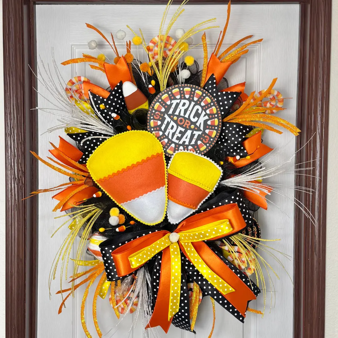 20” Halloween Candy Corn Wreath