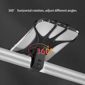 Upgraded 360° Rotating Universal Bicycle/Motorcycle Phone Holder, Adjustable High-Strength Grip, Suitable for 4-6 Inch Bicycle Phone Holder Handlebar, Motorcycle Phone Holder, 360-Degree Rotating Silicone Phone Holder, Suitable for Scooters, Mountain Bike