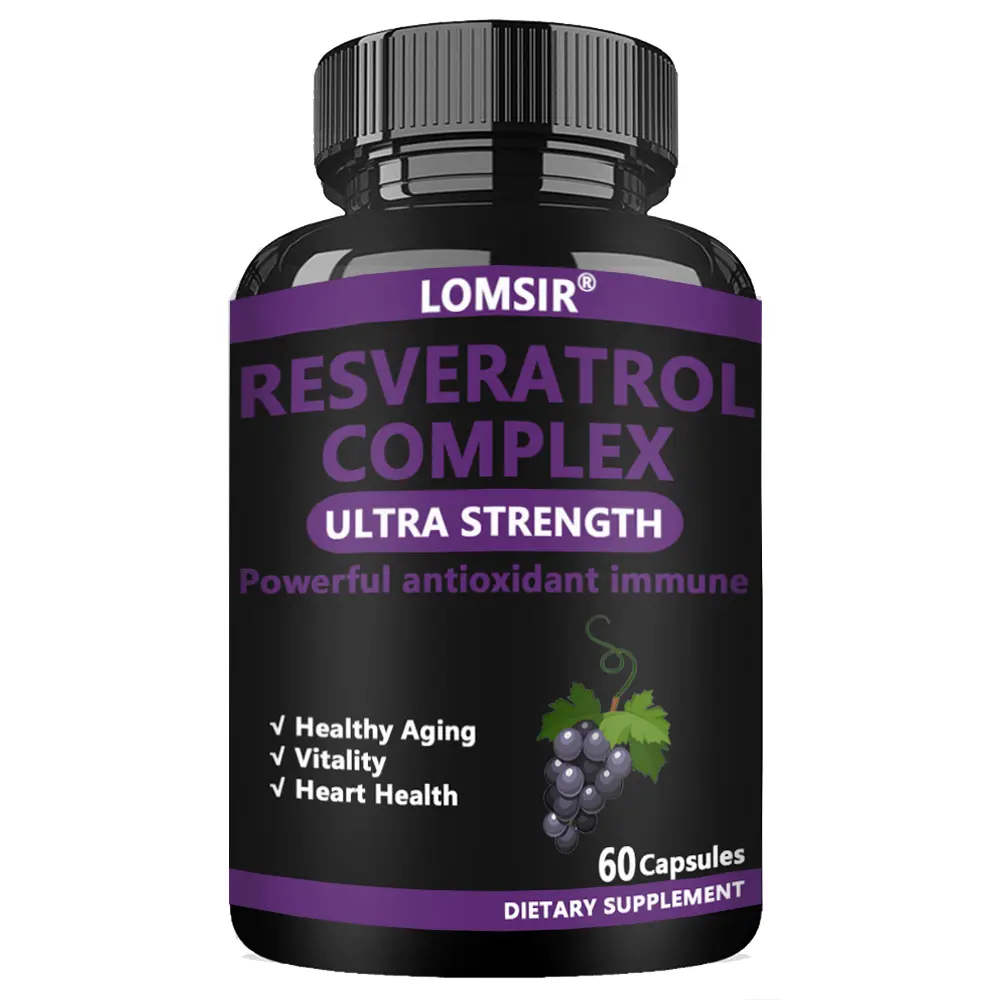 Resveratrol Capsules with Grape Seed Extract, Green Tea & Acai - Antioxidant Formula for Healthy Aging And Heart Health - 60 Capsules