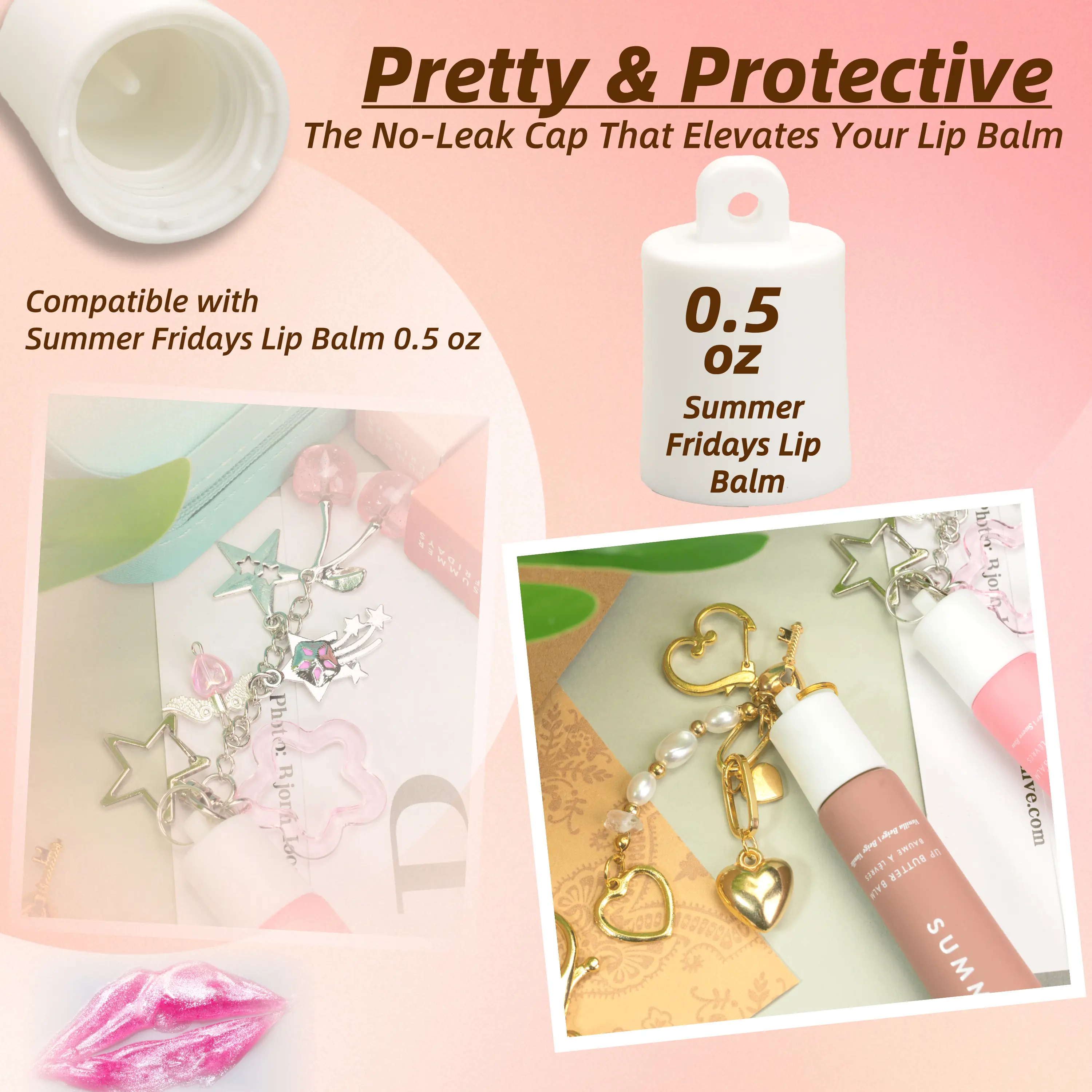 Chic Lip Balm Keychain Cap for Summer Fridays 0.5 Oz - 10 Trendy