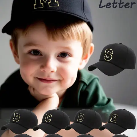 1PC 26 Letter Pattern Baseball Hat, Adjustable Hat, Fashion Casual Sunhat, Sun Hats for Toddlers, for Outdoor Activities, UV Protection Cap for Ages 3-8, Summer Accessory