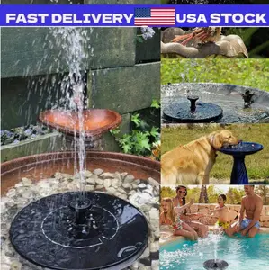 Bird Bath Fountain Solar Powered Water Pump Floating Outdoor Garden Pond Pool