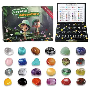 Magical Crystal Specimen Calendar Blind Box Set, 24-Piece Gemstone Collection Gift, Perfect Christmas Countdown & Party Favor, Ideal for Jewel Enthusiasts