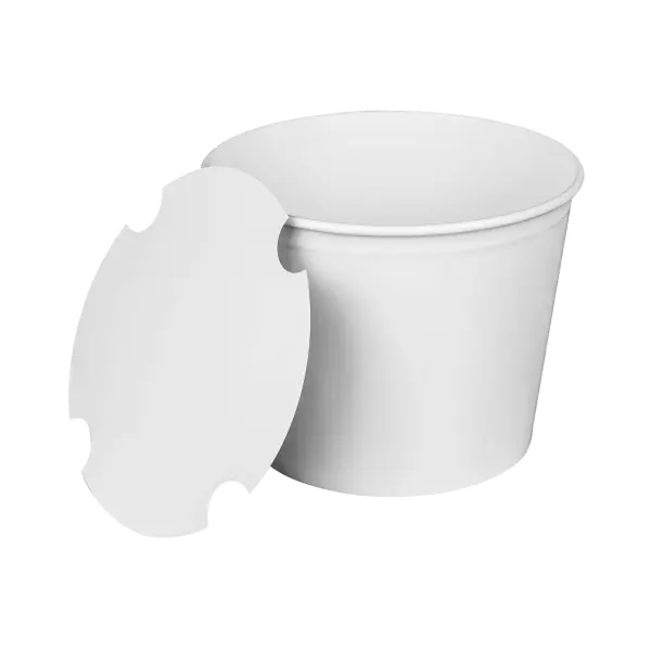 [180 sets] 85 oz Paper Food Buckets with Lids | 189 mm