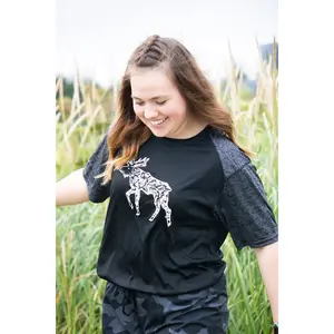 Men's Black Heather Moose Activewear T-Shirt