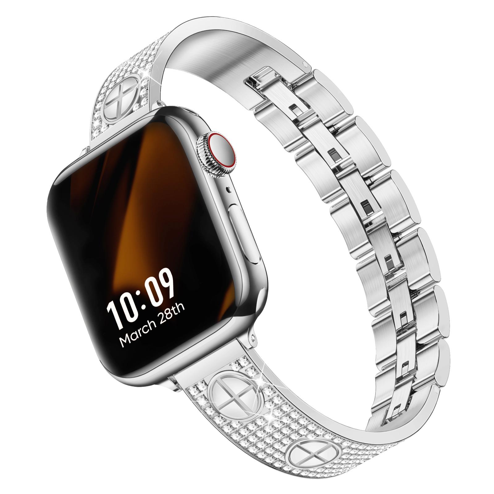 MISSAIR Luxury Diamond Band Compatible with Apple Watch Series 11-1 SE & Ultra - Elegant Stainless Steel Bracelet Wristband For Women's Christmas Gift MISSAIR Luxury Diamond Band Compatible with Apple Watch Series 11-1 SE & Ultra - Elegant Stainless Steel Bracelet Wristband For Women's Christmas Gift