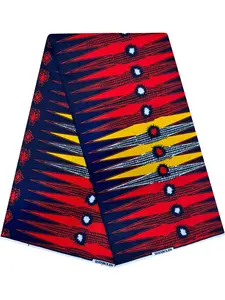 African Print Fabric Ankara Material, 6 Yards Kent Wax Cloth, Ideal for Crafting and Fashion Projects, Vibrant Patterns for Unique Designs, Bohemian Geometric Pattern