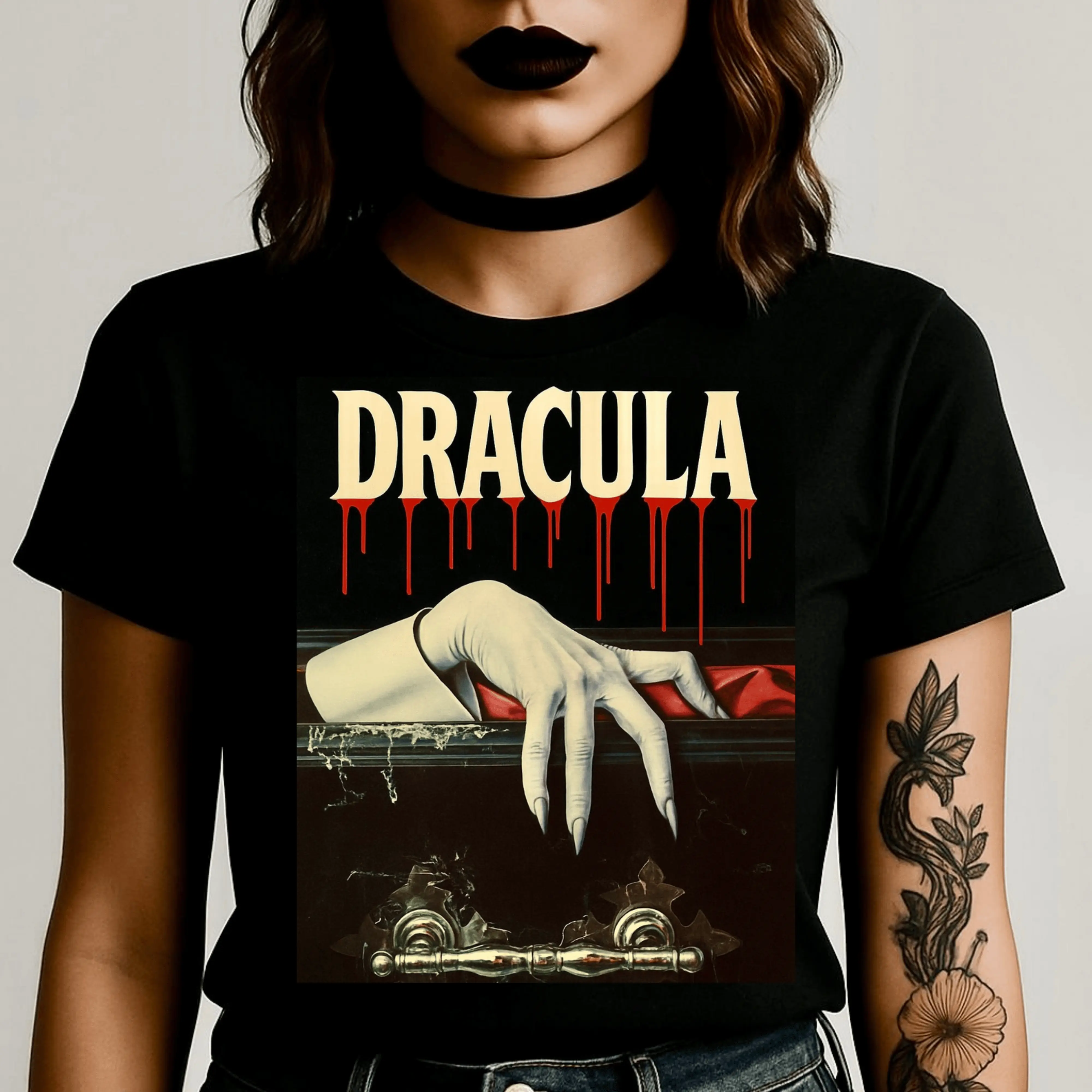 Bram Stoker's Original Dracula T-Shirt - Gothic Dracula Graphic Tee, Unisex, Spooky Outfit, Vintage Horror T-Shirt for Horror Fans Casual Classic shirts men