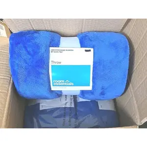 13001 Room Essentials Plush Throw Blanket 50" x 60" blue Super Soft Machine Wash