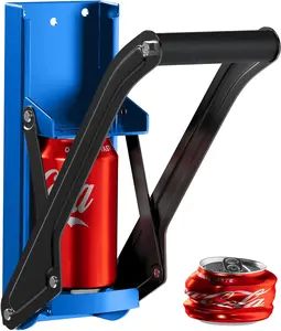 Can Crushers for Recycling - 16 Oz Heavy Duty Aluminum Can Crusher Wall Mounted - Soda and Beer Can Smasher for Recycling with Bottle Opener - for 12 and 16 Oz Cans - Easy to Install, Blue - Rampro RamPro Kitchen Metal